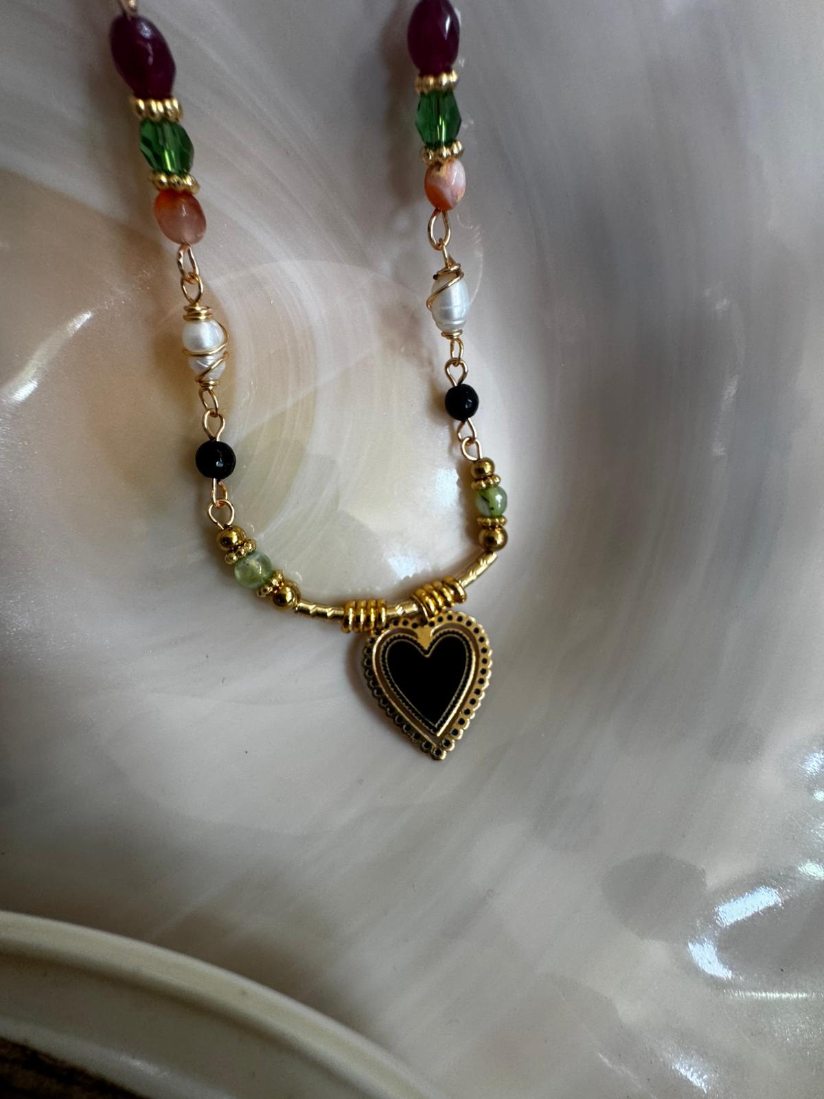 Necklace Black Heart