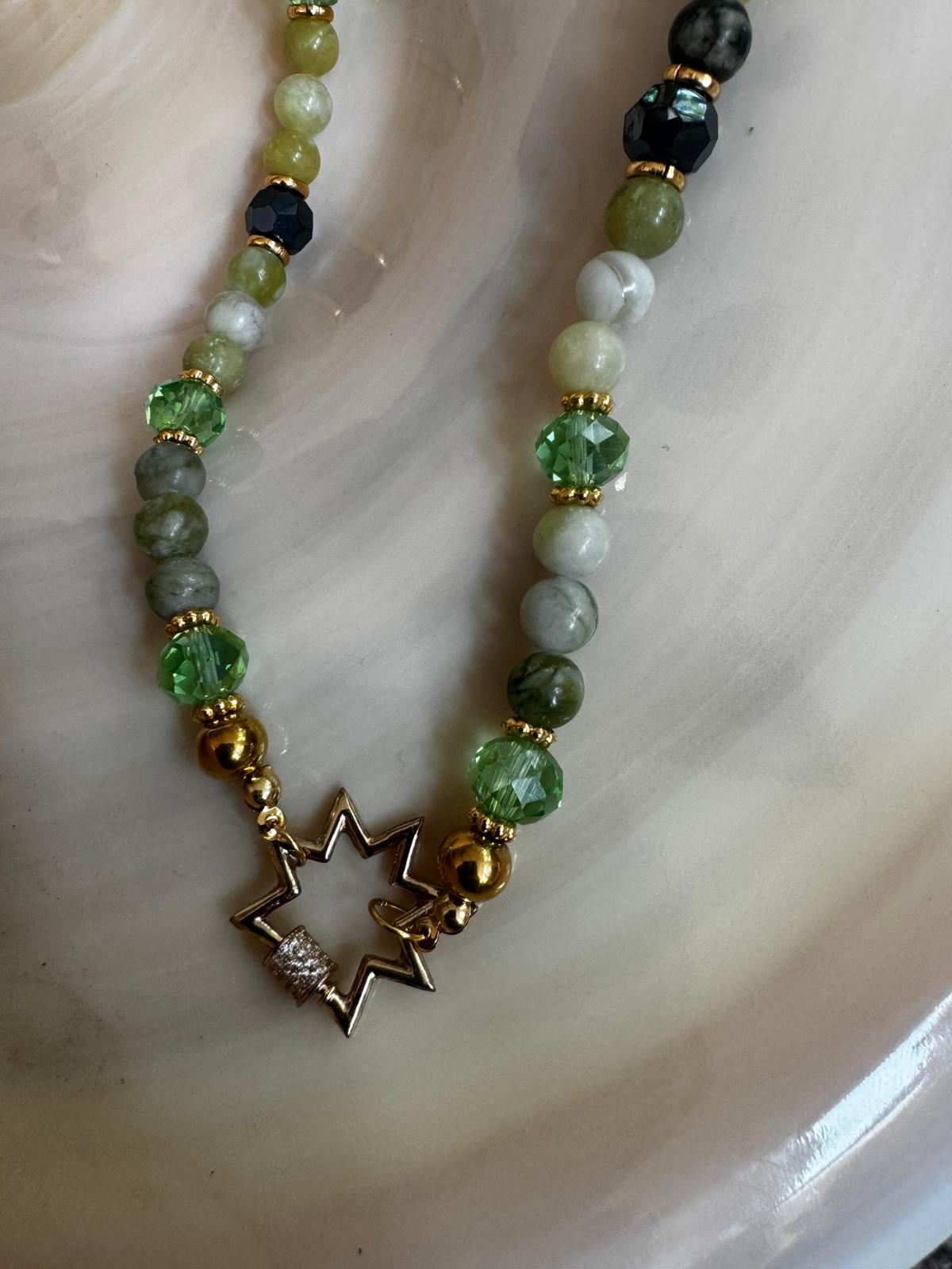 Necklace Green Star